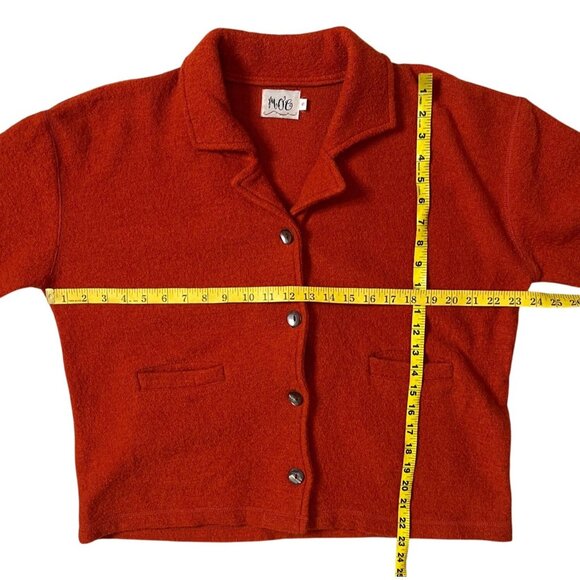 Vintage Moe 100% Wool Button Front Jacket Oversized Burnt Orange Size Small - Picture 7 of 10